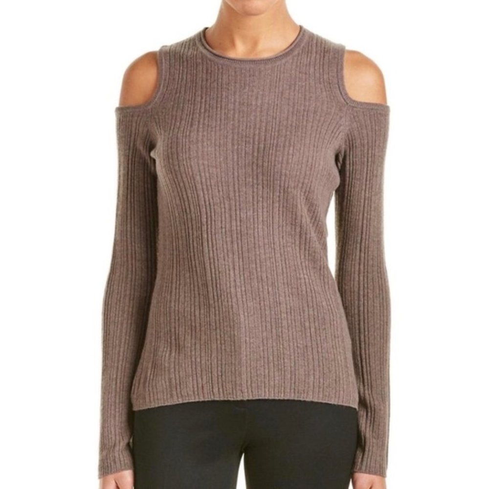 Elie Tahari Mariah Cold Shoulder Pullover Sweater